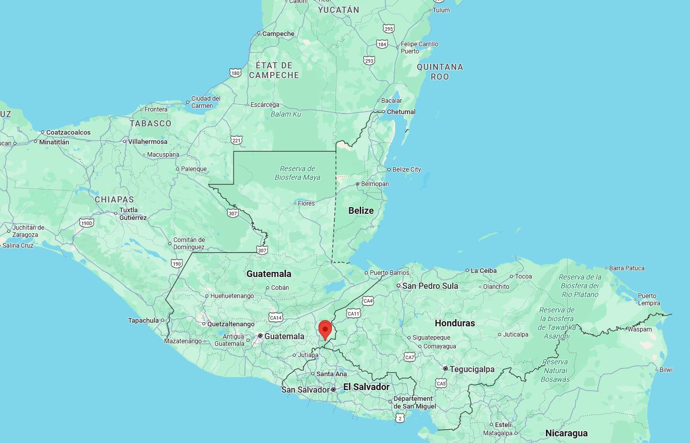 Carte de localisation d’Esquipulas au Guatemala